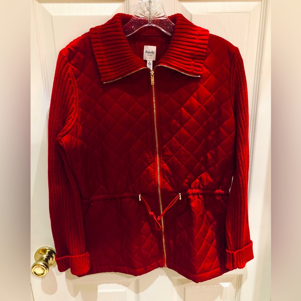 RAFAELLA RUBY RED QUILTED JACKET